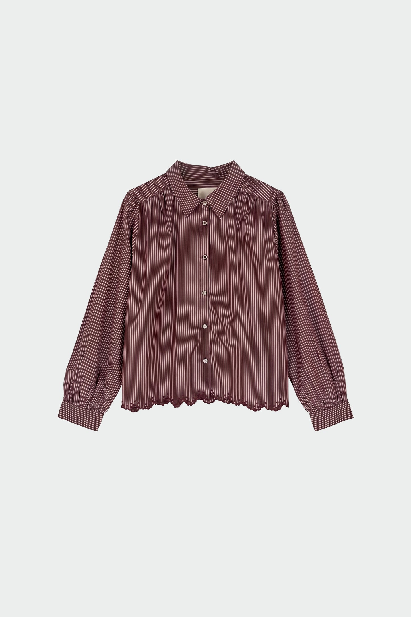 CAMISA RAYAS BAJO FESTONEADO