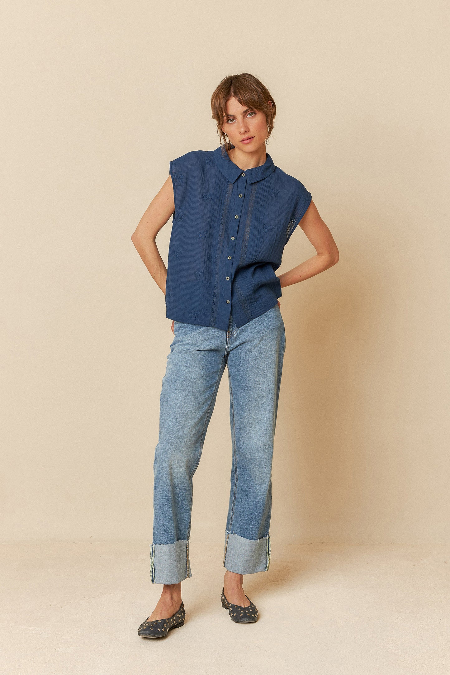 COTTON EMBROIDERED SHIRT