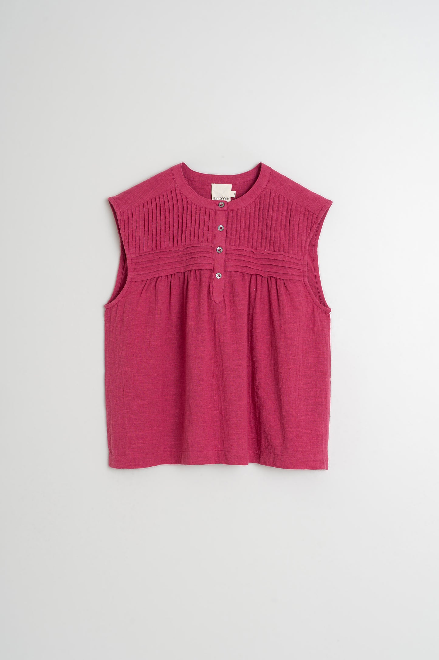 GAUZE PLEATED BLOUSE