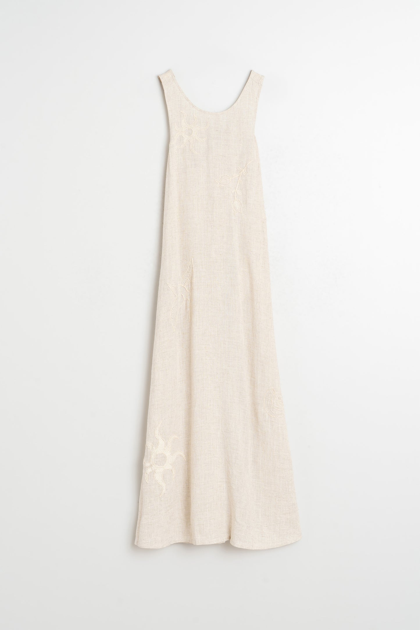 NATURAL EMBROIDERED DRESS