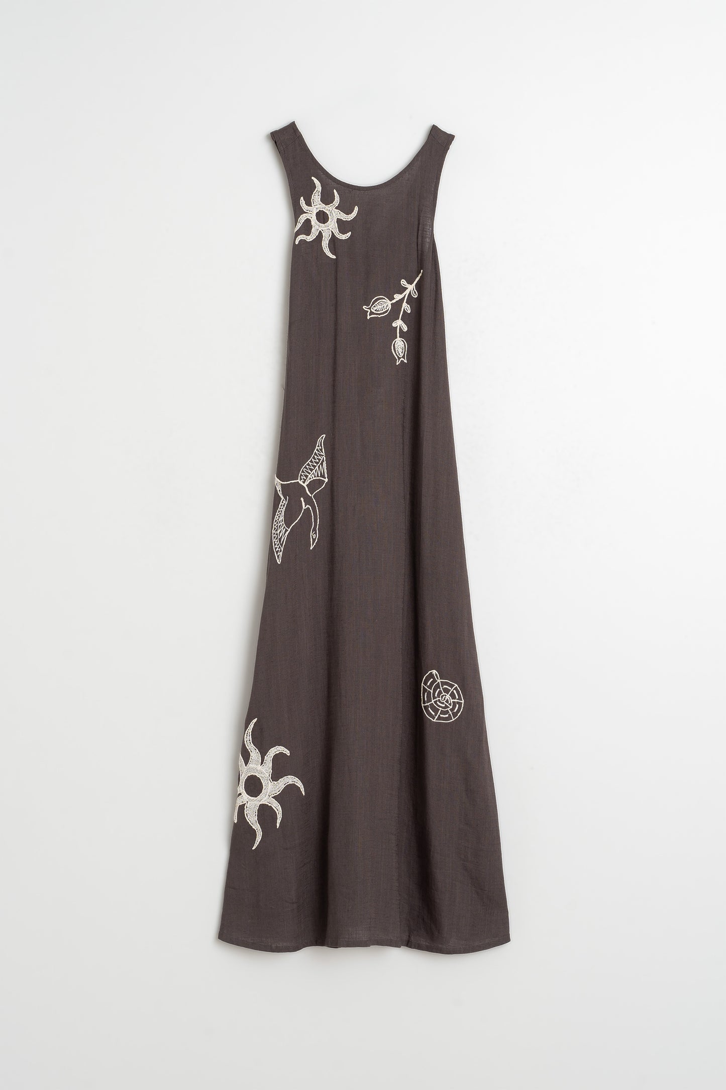 NATURAL EMBROIDERED DRESS