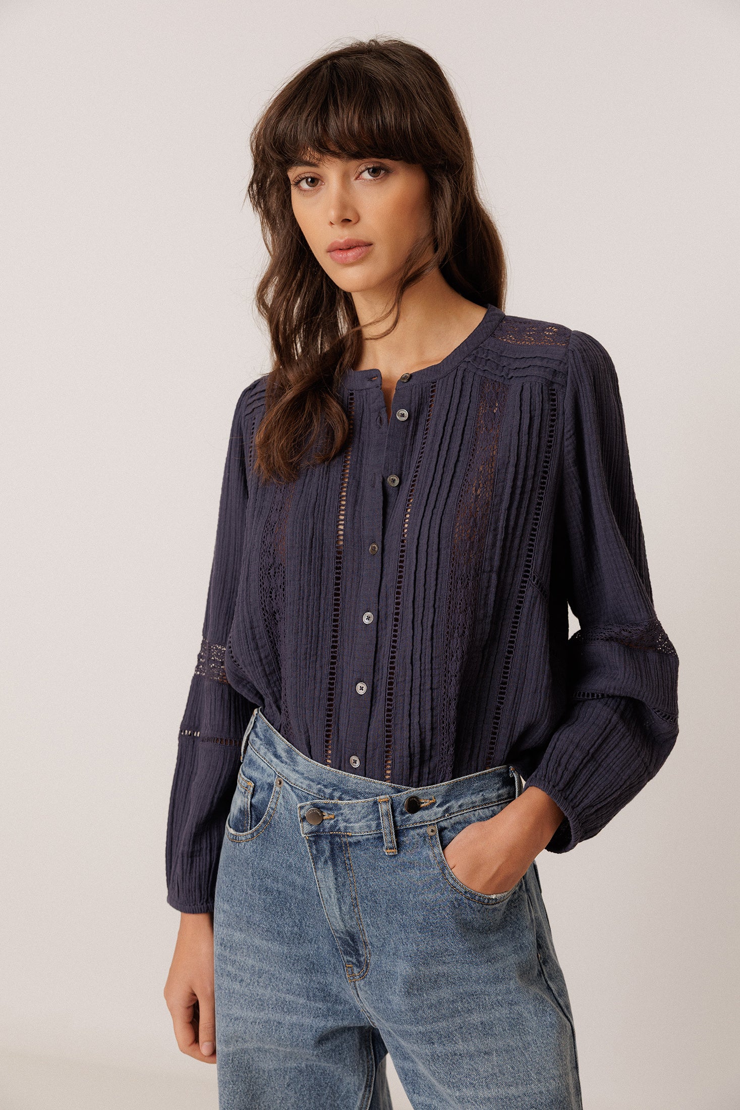 ROMANTIC DOUBLE GAUZE SHIRT | INDI&COLD