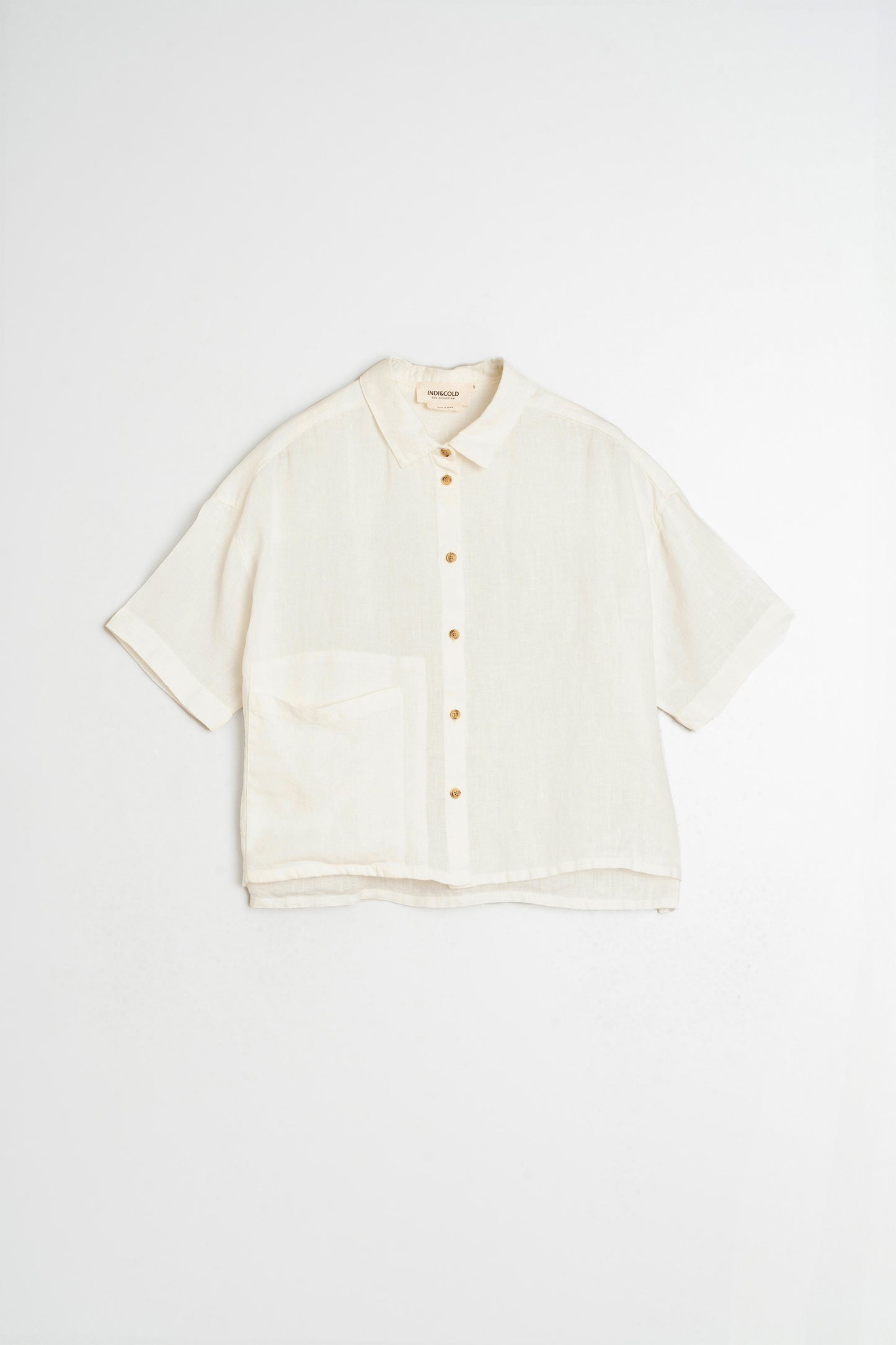 CROP LINEN SHIRT
