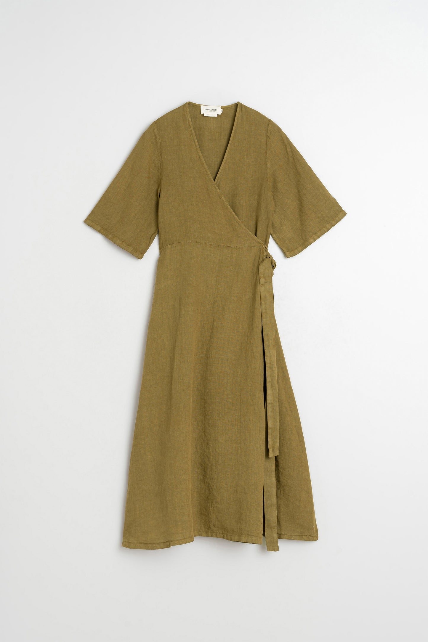CROSSOVER LINEN DRESS