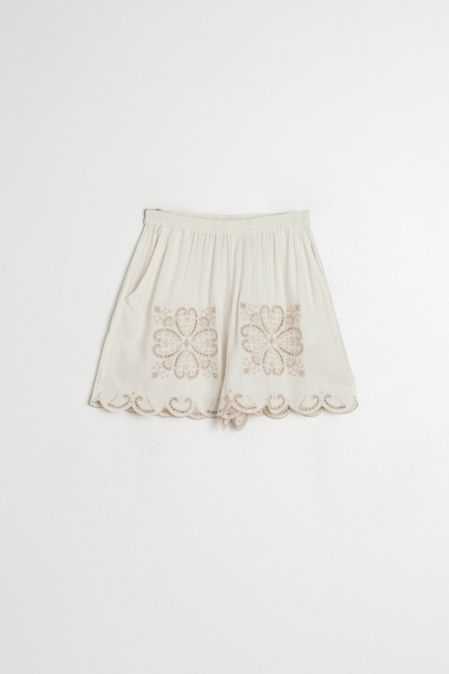 SCALLOPED EMBROIDERY SHORT