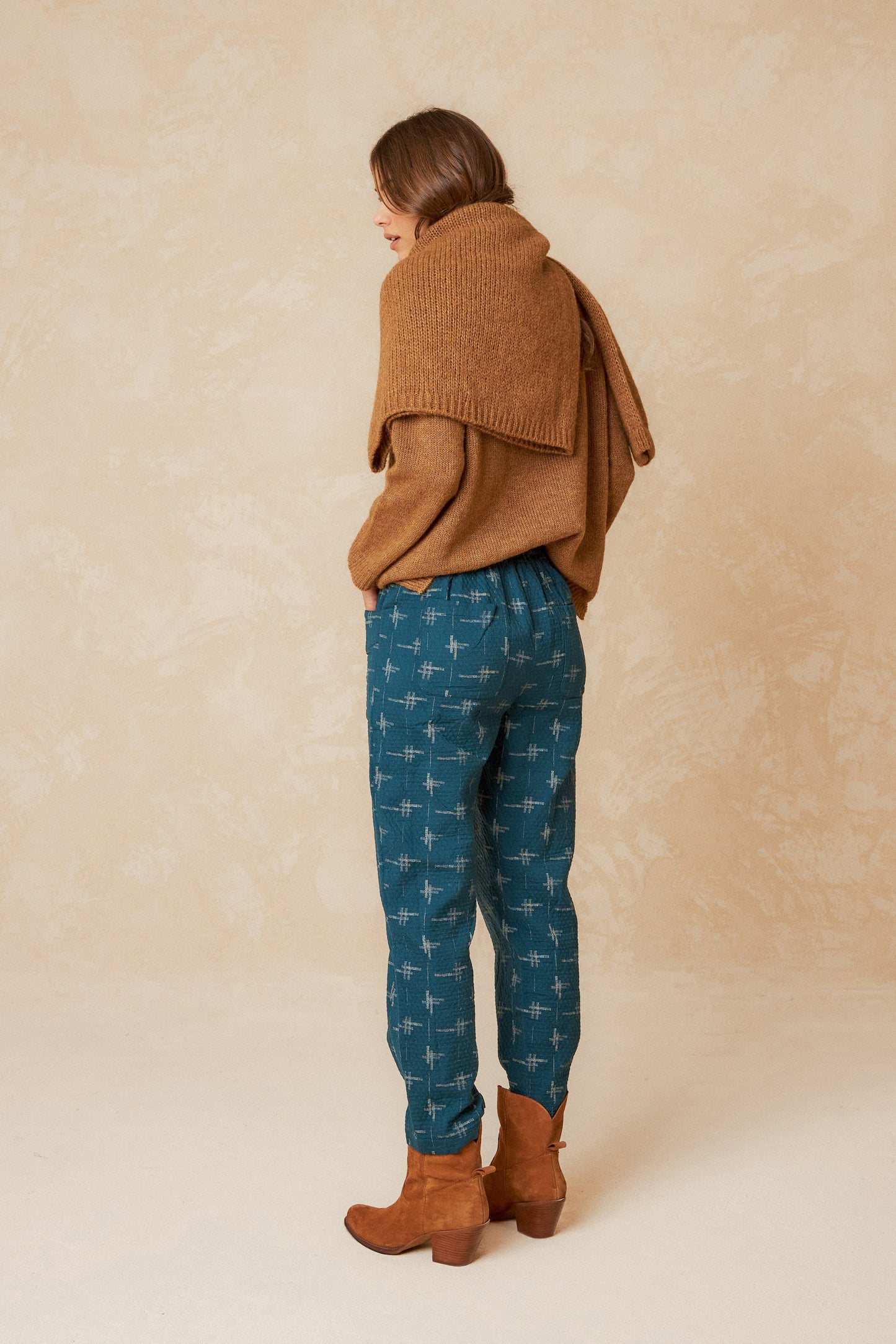QUILTED JACQUARD PANTS