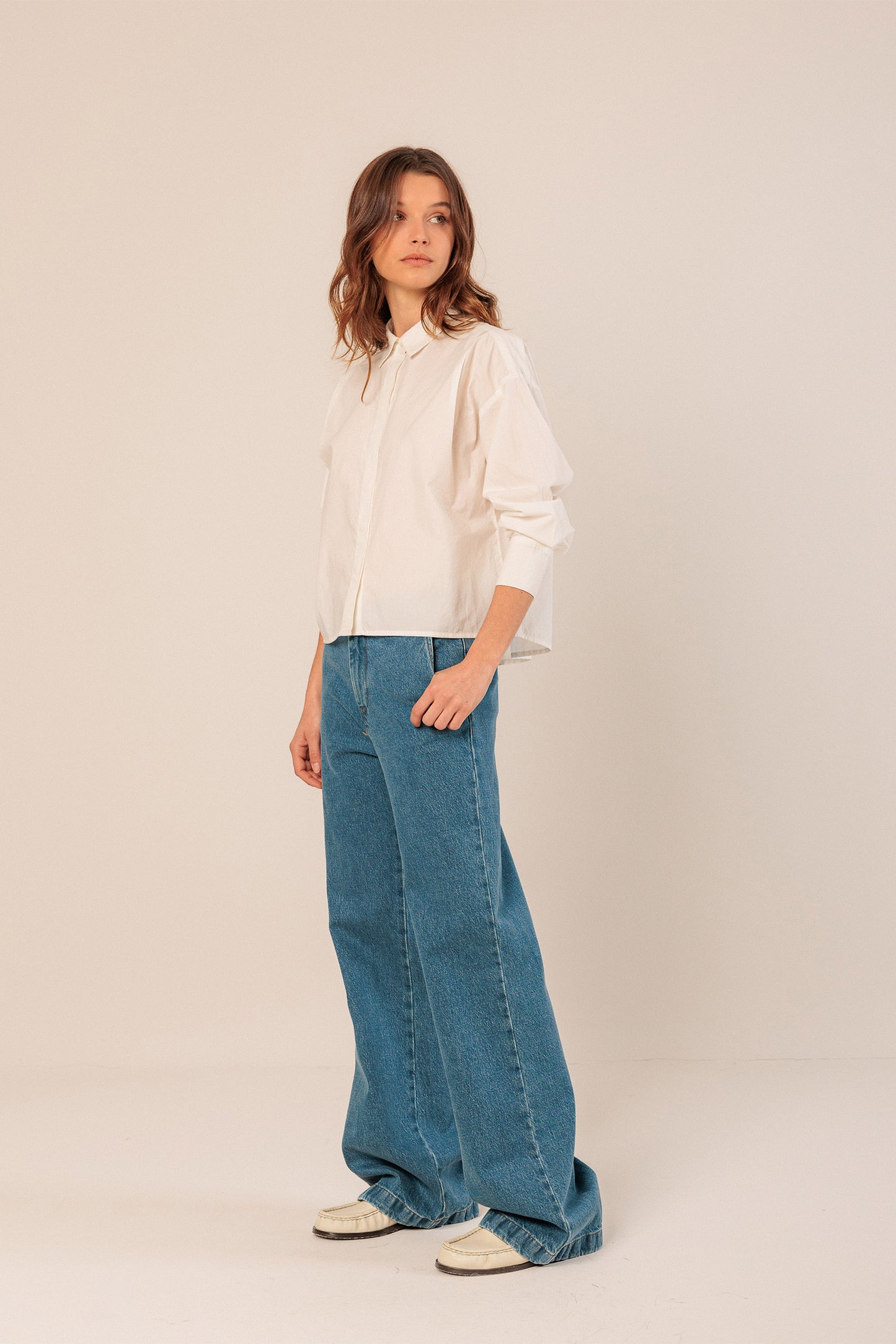CROPPED POPLIN SHIRT