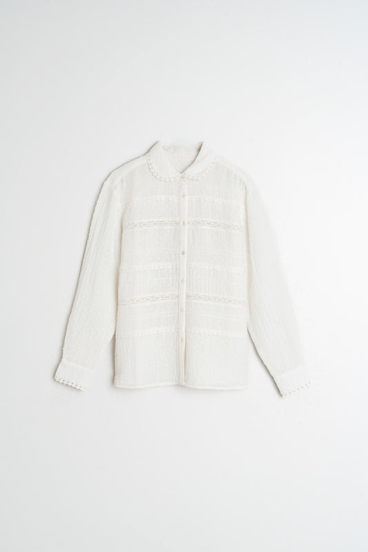 CHEMISE EN PLUMETI ET DENTELLE 1