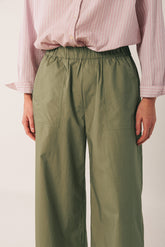 PANTALON EN COTON ÉLASTIQUÉE