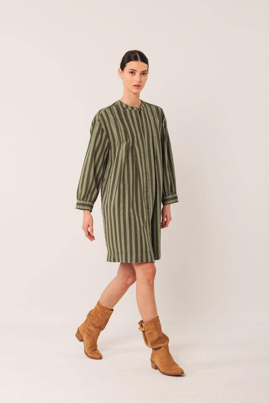 VESTIDO ALGODÓN PLIEGUES