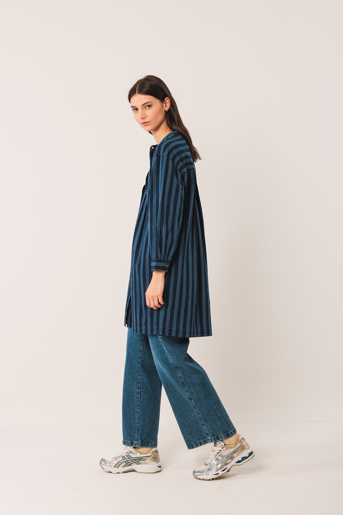 PLEATED COTTON DRESS