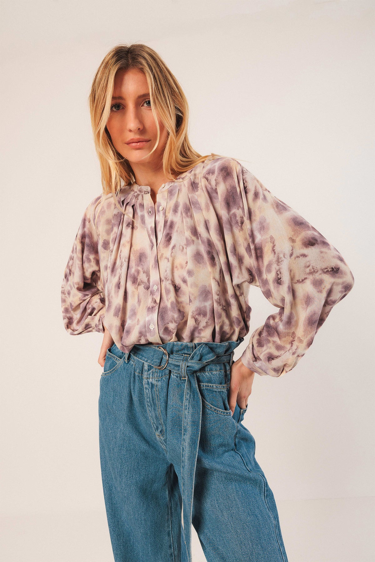 WATERCOLOR-PRINT SHIRT
