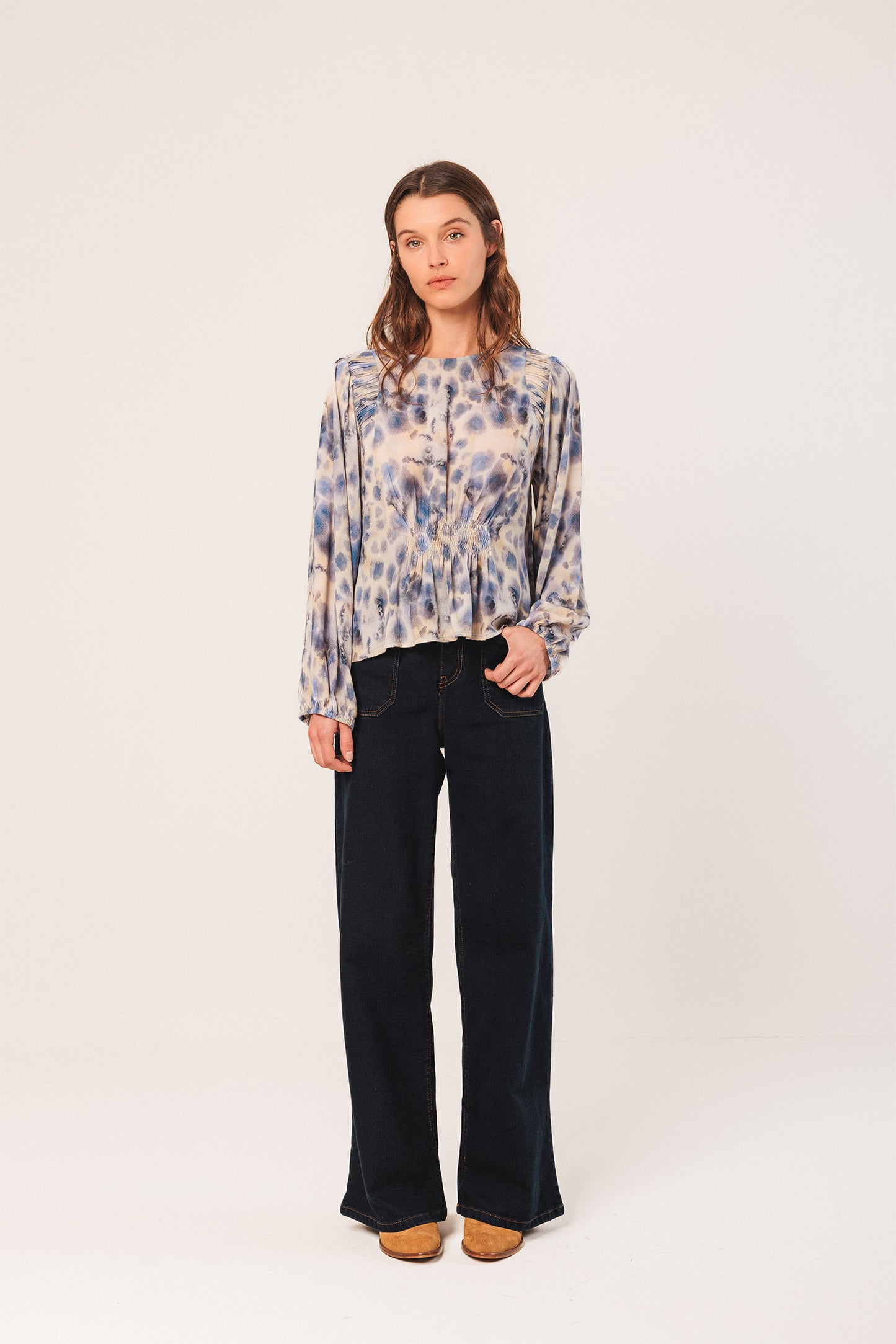 BLOUSE ÉLASTIQUÉE AQUARELLE