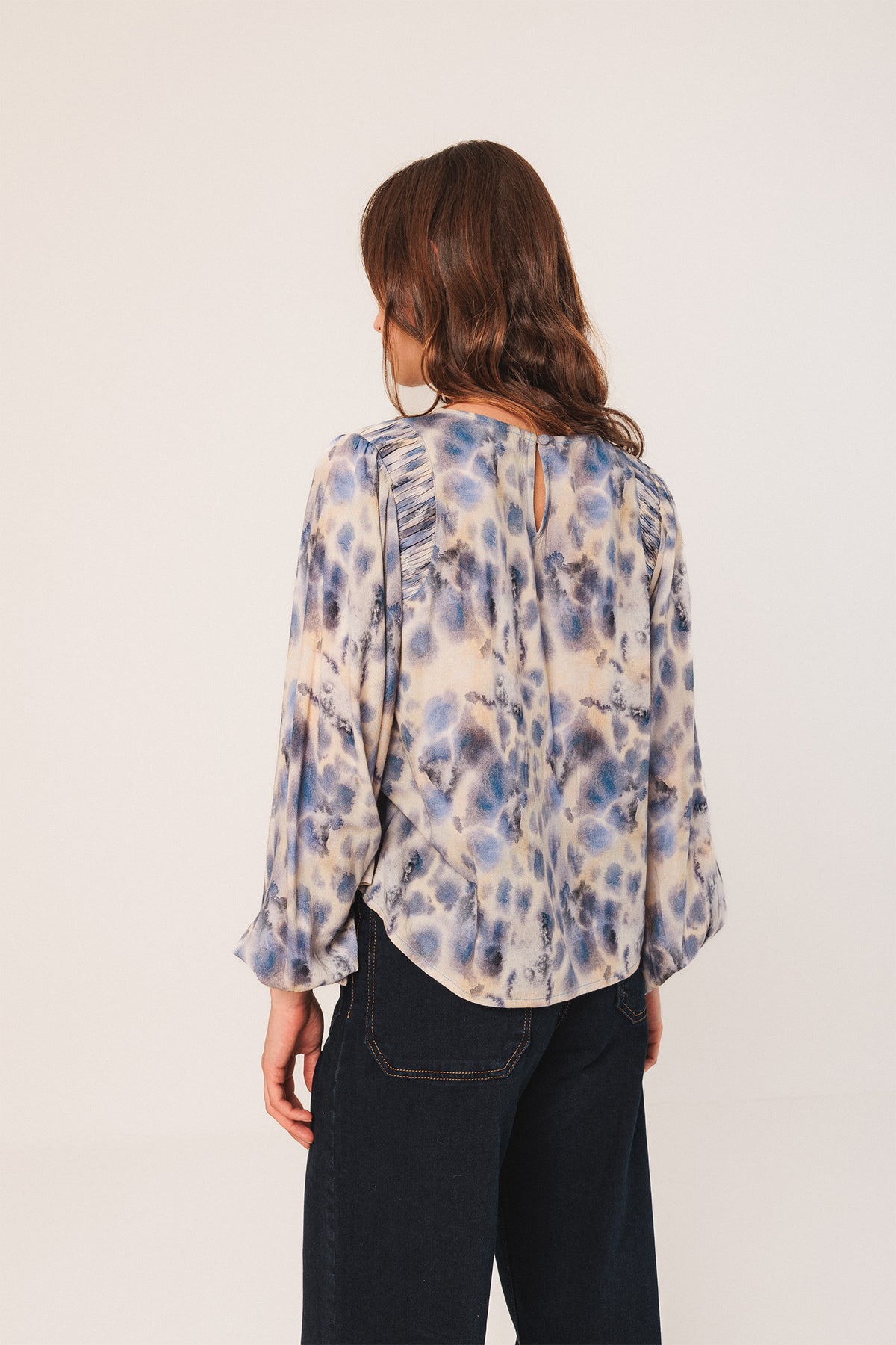 ELASTIC WATERCOLOR BLOUSE