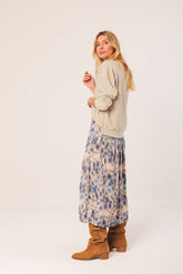 WATERCOLOR MIDI SKIRT