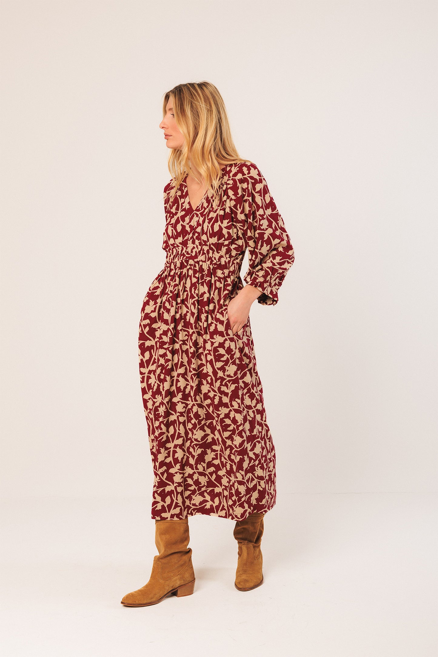 VISCOSE MIDI DRESS