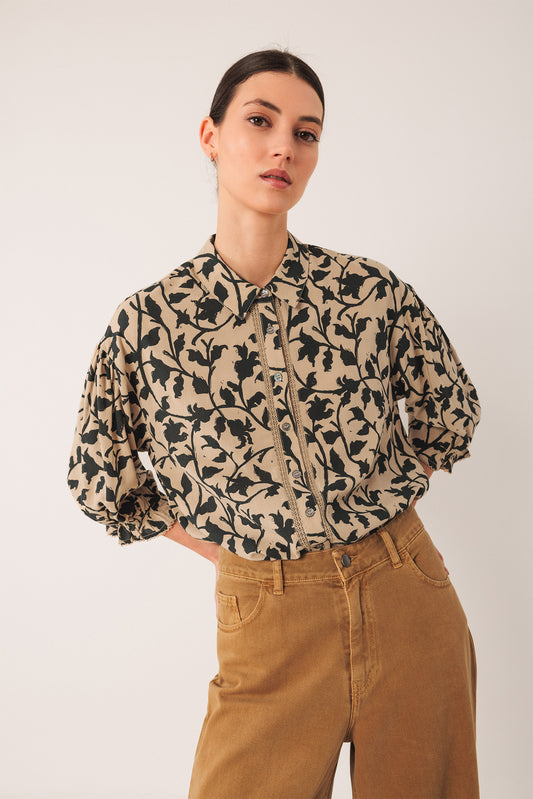 CHEMISE À MANCHES 3/4 EN VISCOSE