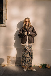 JUPE MIDI EN VISCOSE