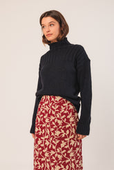 JUPE MIDI EN VISCOSE