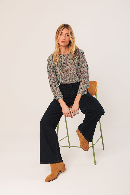 BLOUSE EN CRÊPE DE COTON