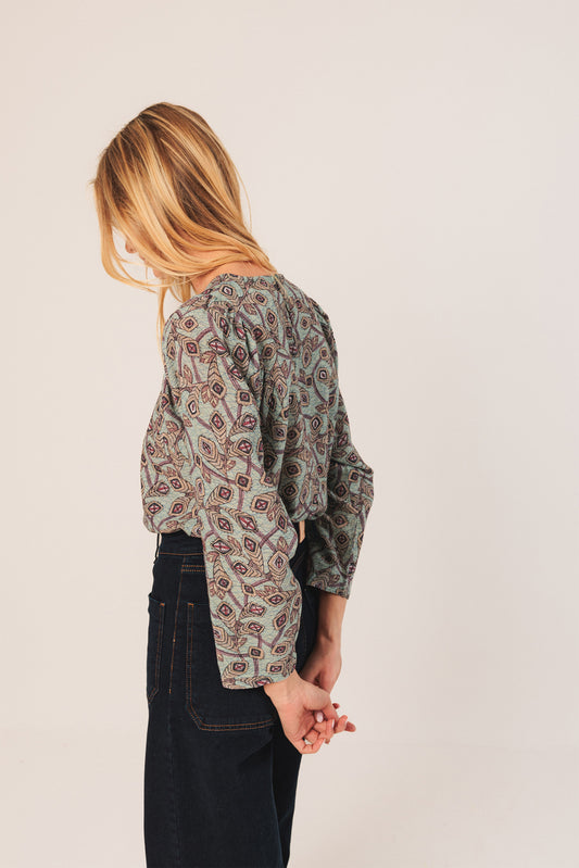 BLOUSE EN CRÊPE DE COTON