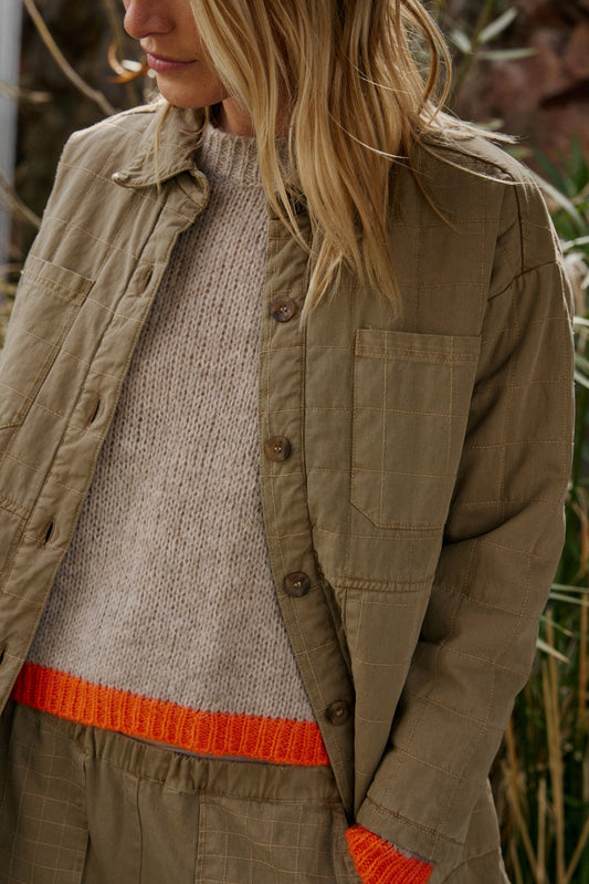 MANTEAU À CARREAUX MATELASSÉ