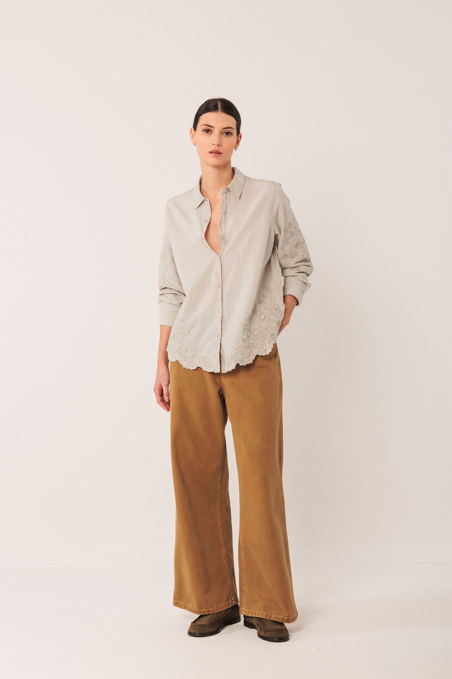 CAMISA VOILE BORDADA