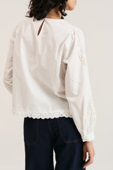 EMBROIDERED POPLIN BLOUSE