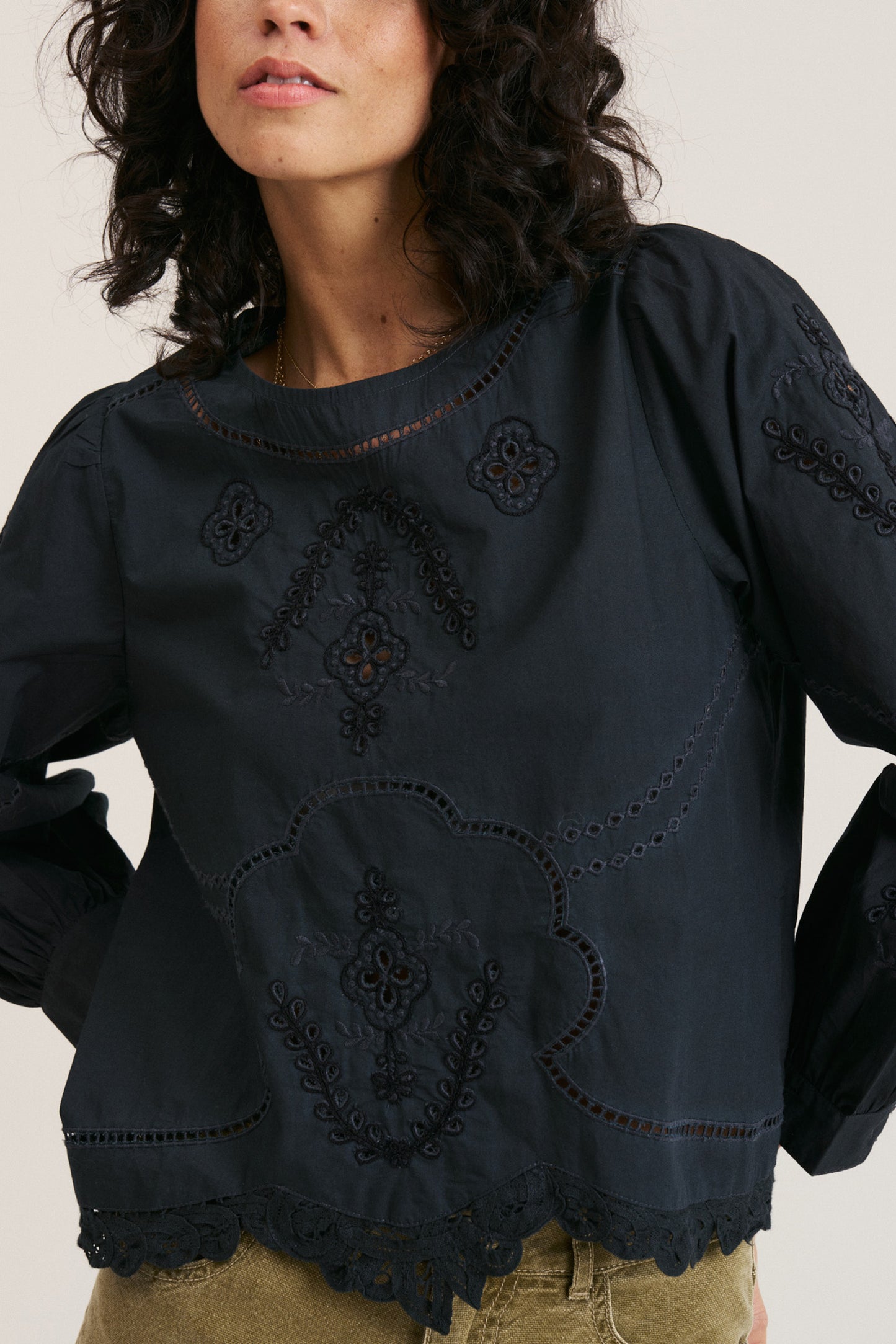 [CL] EMBROIDERED POPLIN BLOUSE