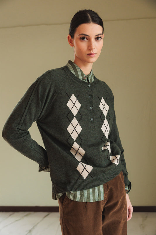 [CL] MERINO DIAMOND SWEATER
