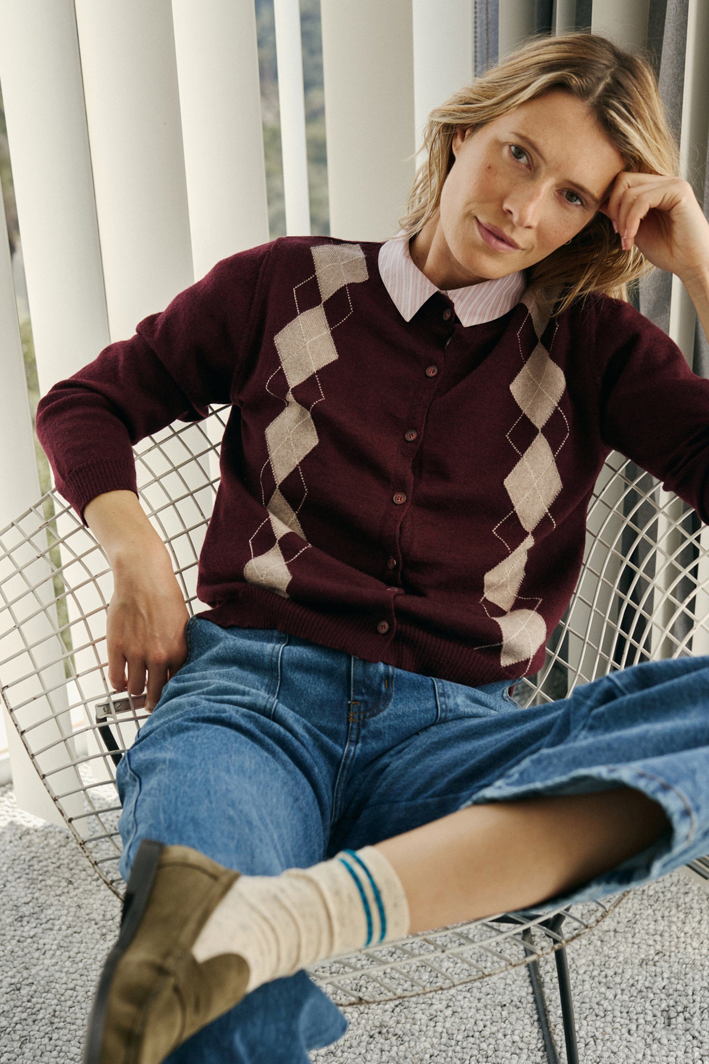 CHAQUETA ROMBOS MERINO