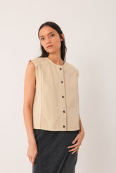 BOXY TWILL VEST