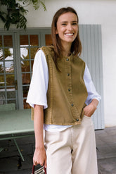 BOXY TWILL VEST
