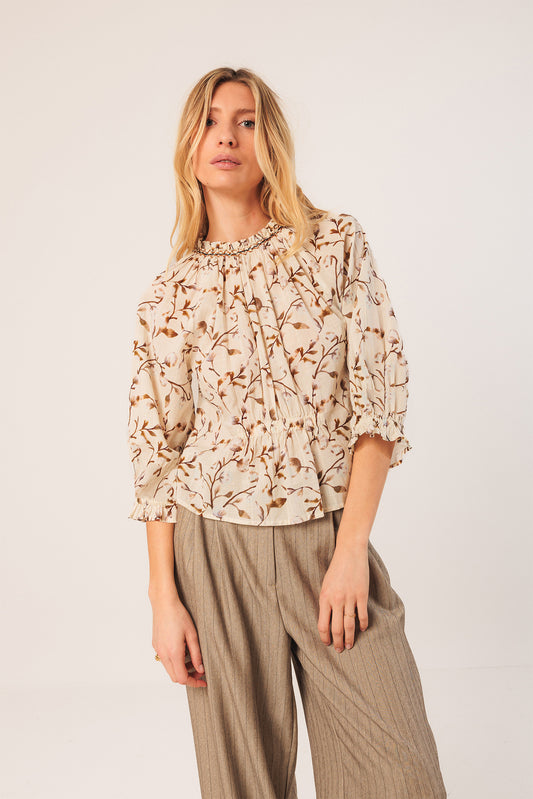BLOUSE ÉLASTIQUÉE EN COTON 1