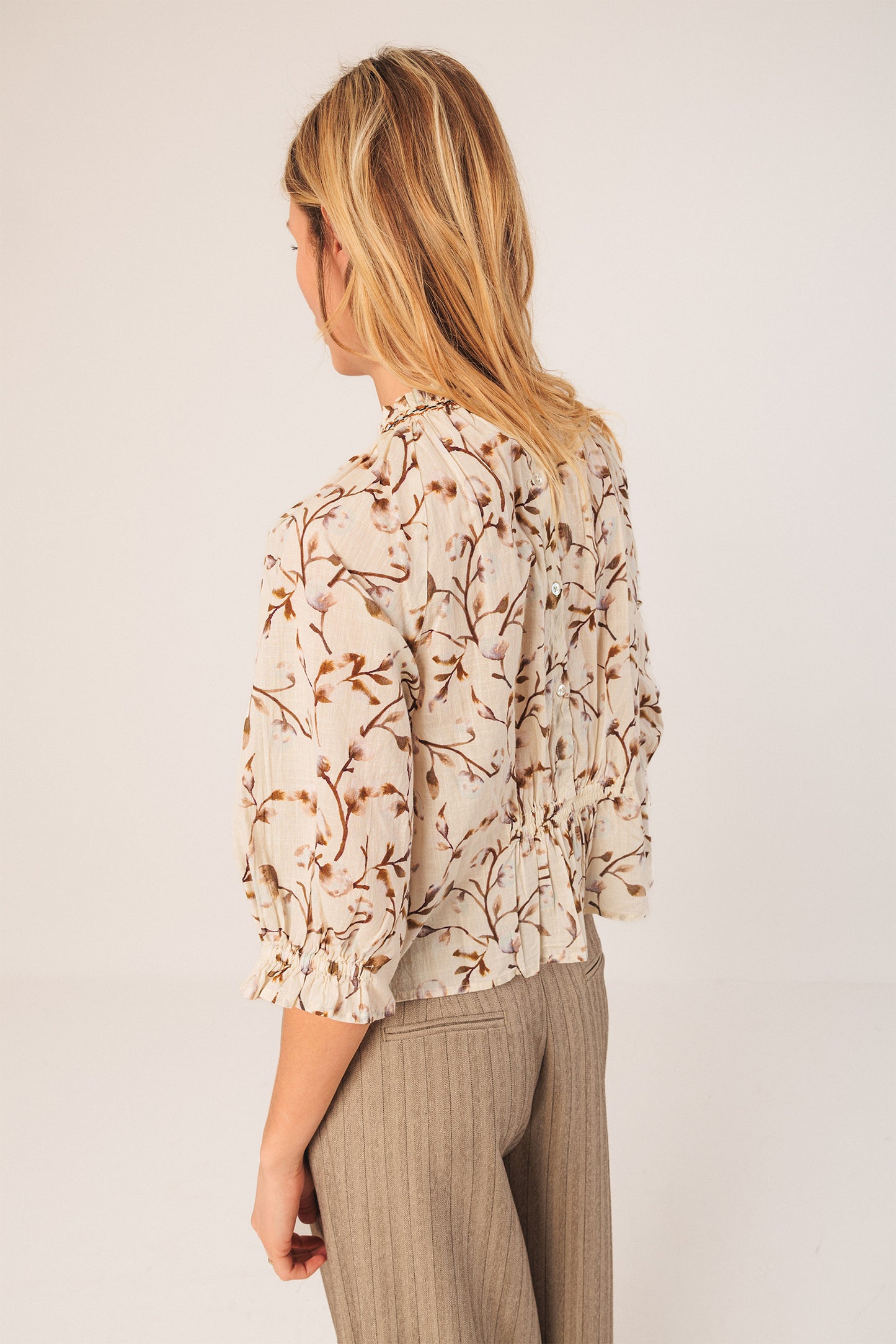 BLOUSE ÉLASTIQUÉE EN COTON