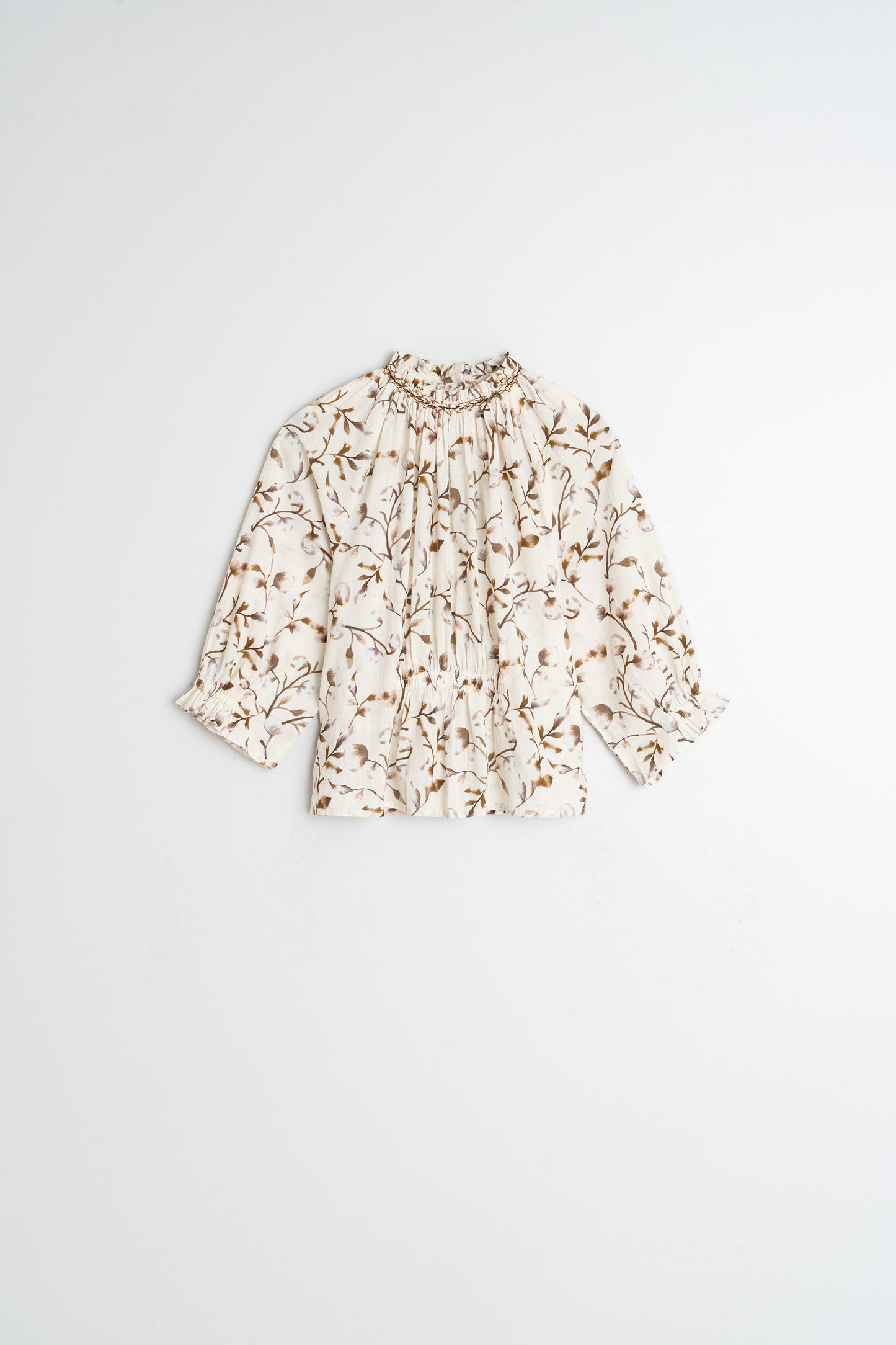 BLOUSE ÉLASTIQUÉE EN COTON