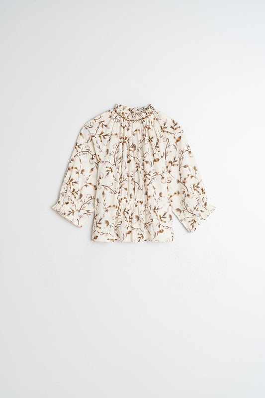 BLOUSE ÉLASTIQUÉE EN COTON