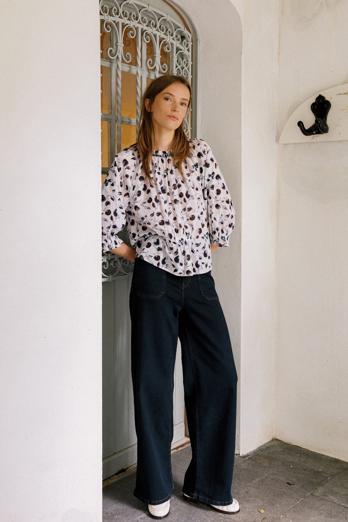 ELASTIC COTTON BLOUSE