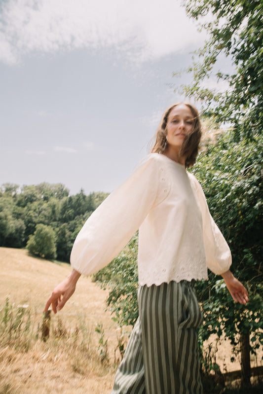 [CL] ROMANTIC EMBROIDERED BLOUSE