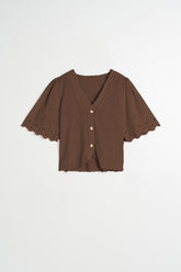 BLUSA BORDADA ESCOTE PICO
