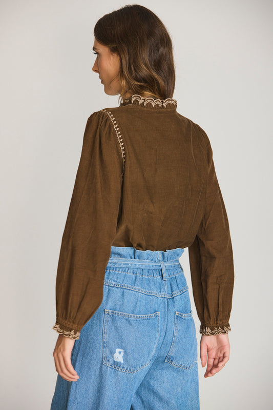CORDUROY RUFFLED COLLAR BLOUSE 4