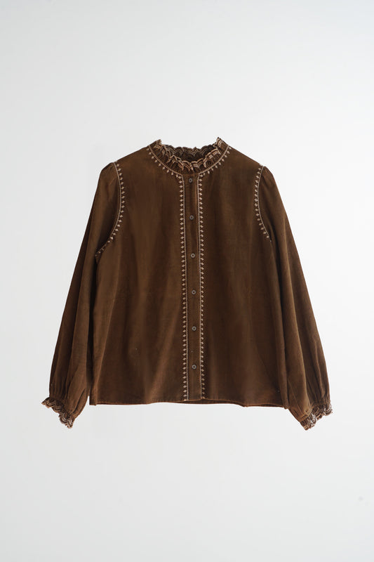 CORDUROY RUFFLED COLLAR BLOUSE 6