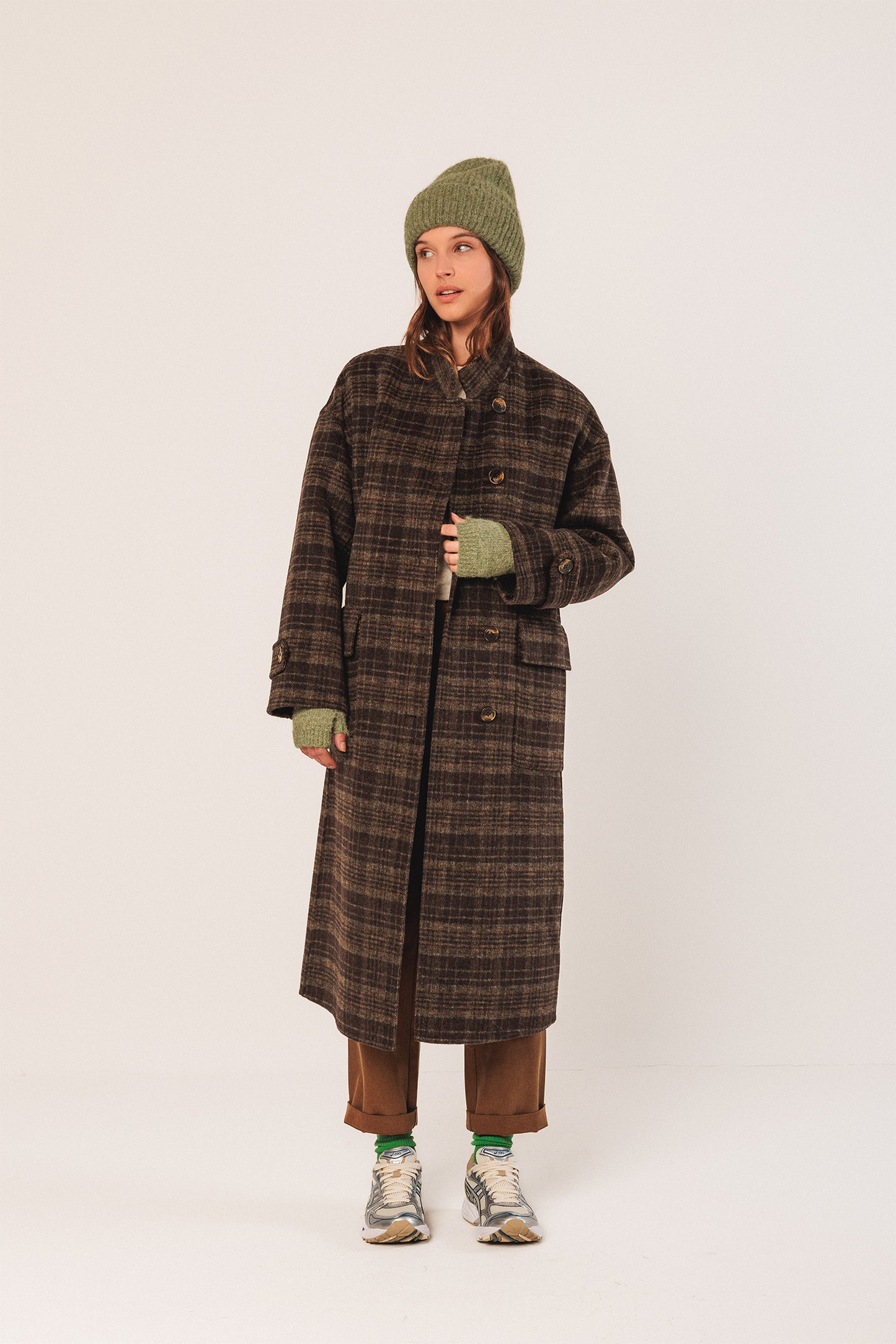 [CL] WOOL CHECK COAT