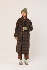 WOOL CHECK COAT