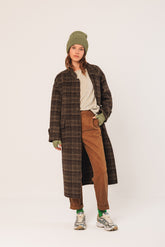 WOOL CHECK COAT