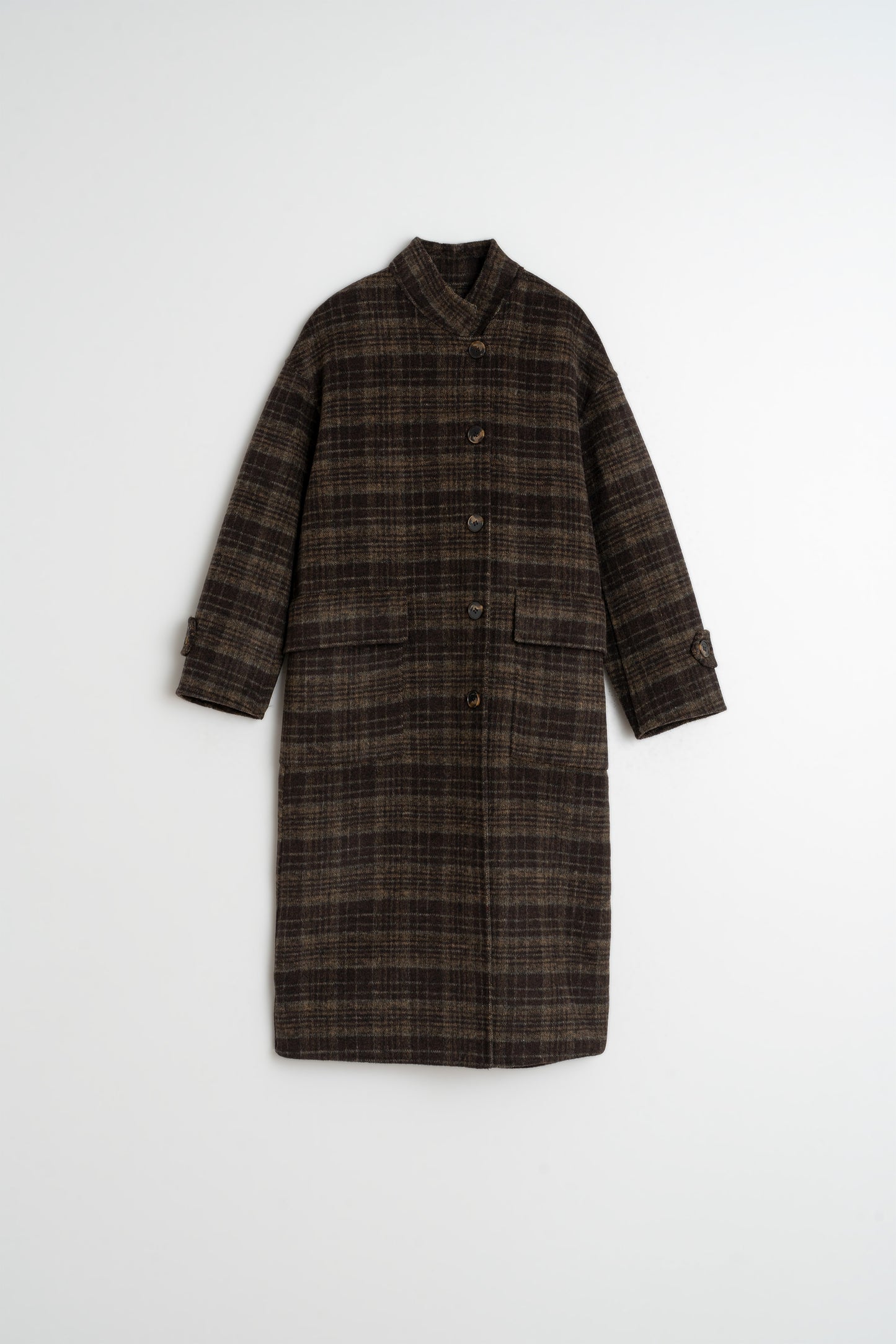 WOOL CHECK COAT
