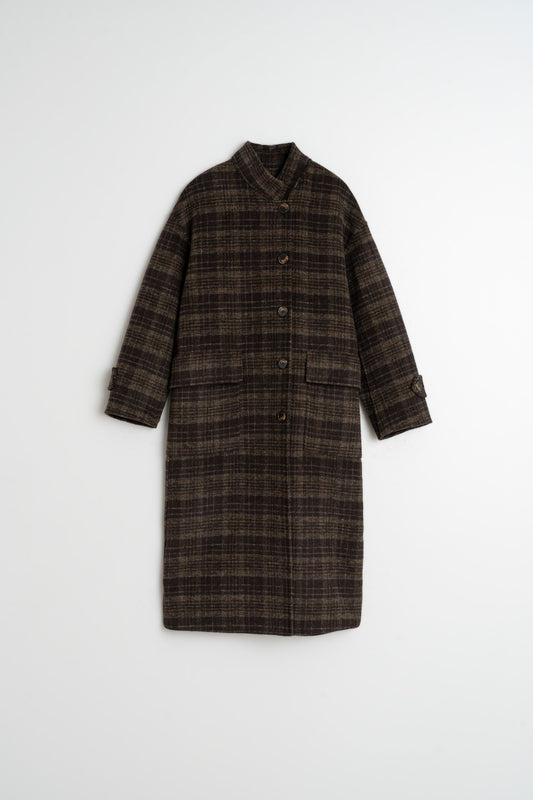 WOOL CHECK COAT 4