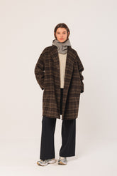 ASYMMETRIC PLAID COAT