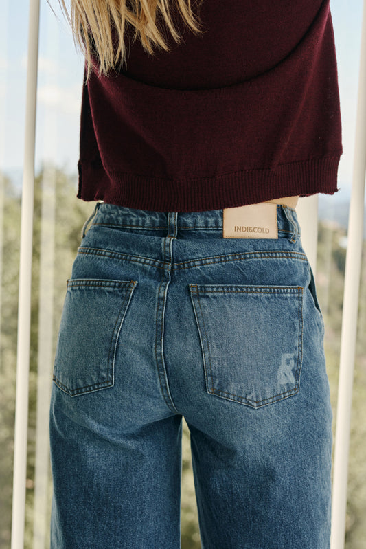 WASHED DENIM PANTS