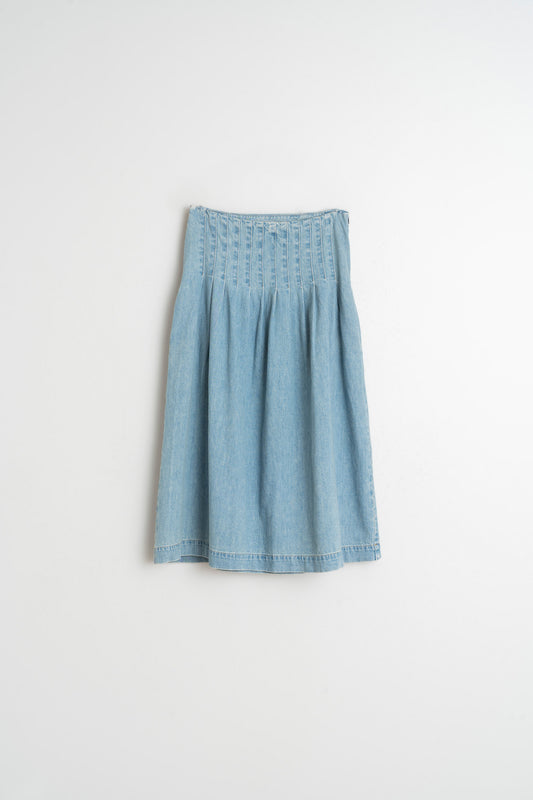 FALDA DENIM PLIEGUES